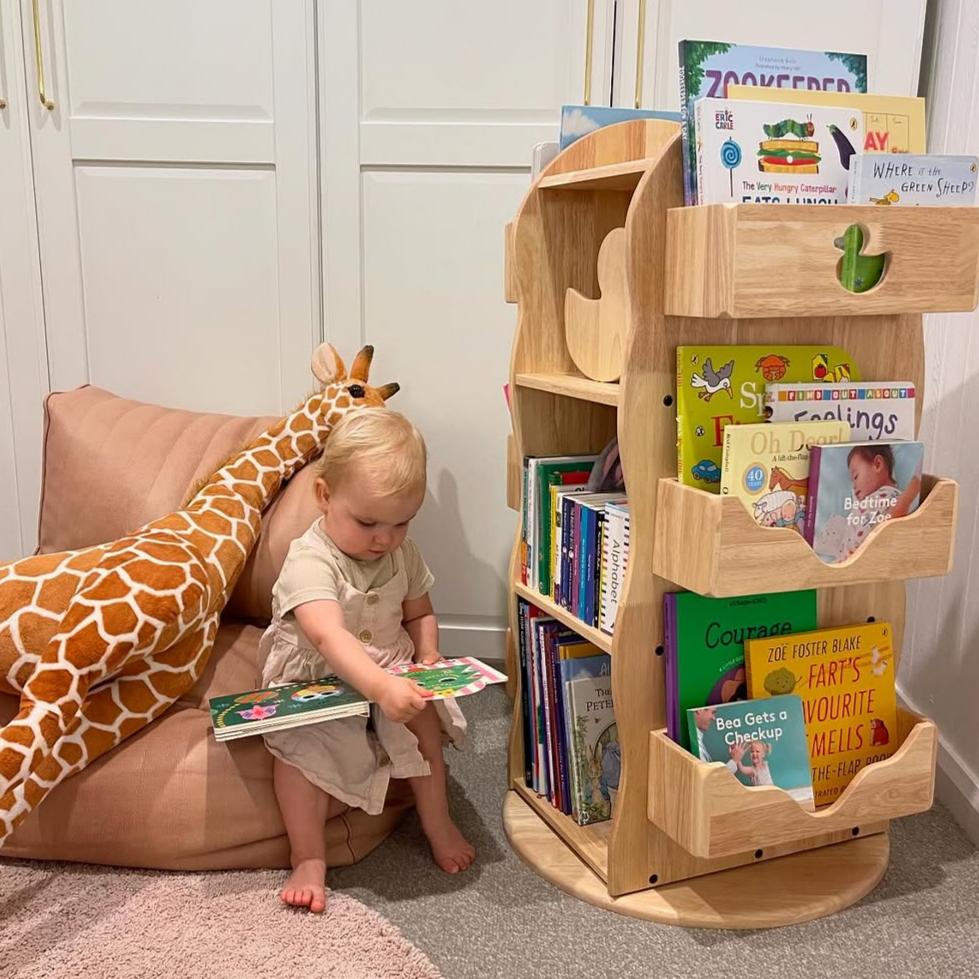 BINDI Revolving Solid Wood Bookcase