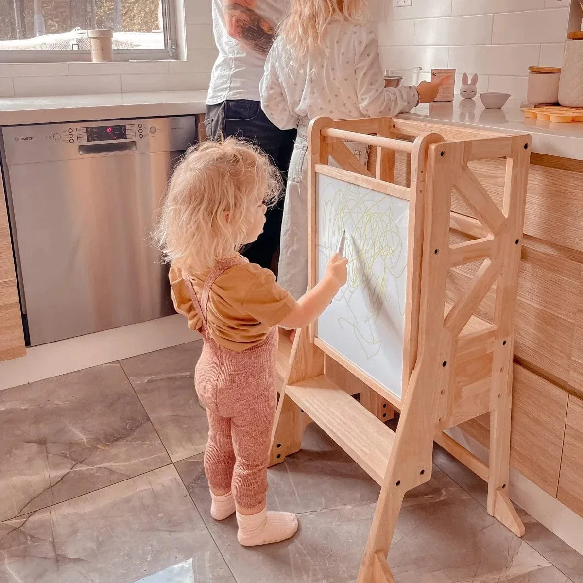 JALA Deluxe Solid Wood Kitchen Tower Rectangle Stool block3