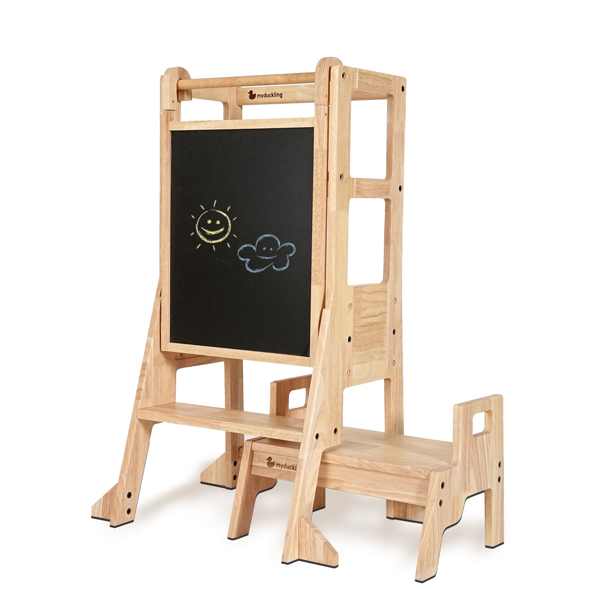 JALA Deluxe Solid Wood Adjustable Kitchen Tower - Rectangle Stool Handle(Pre-Order | Ships Early Sept)