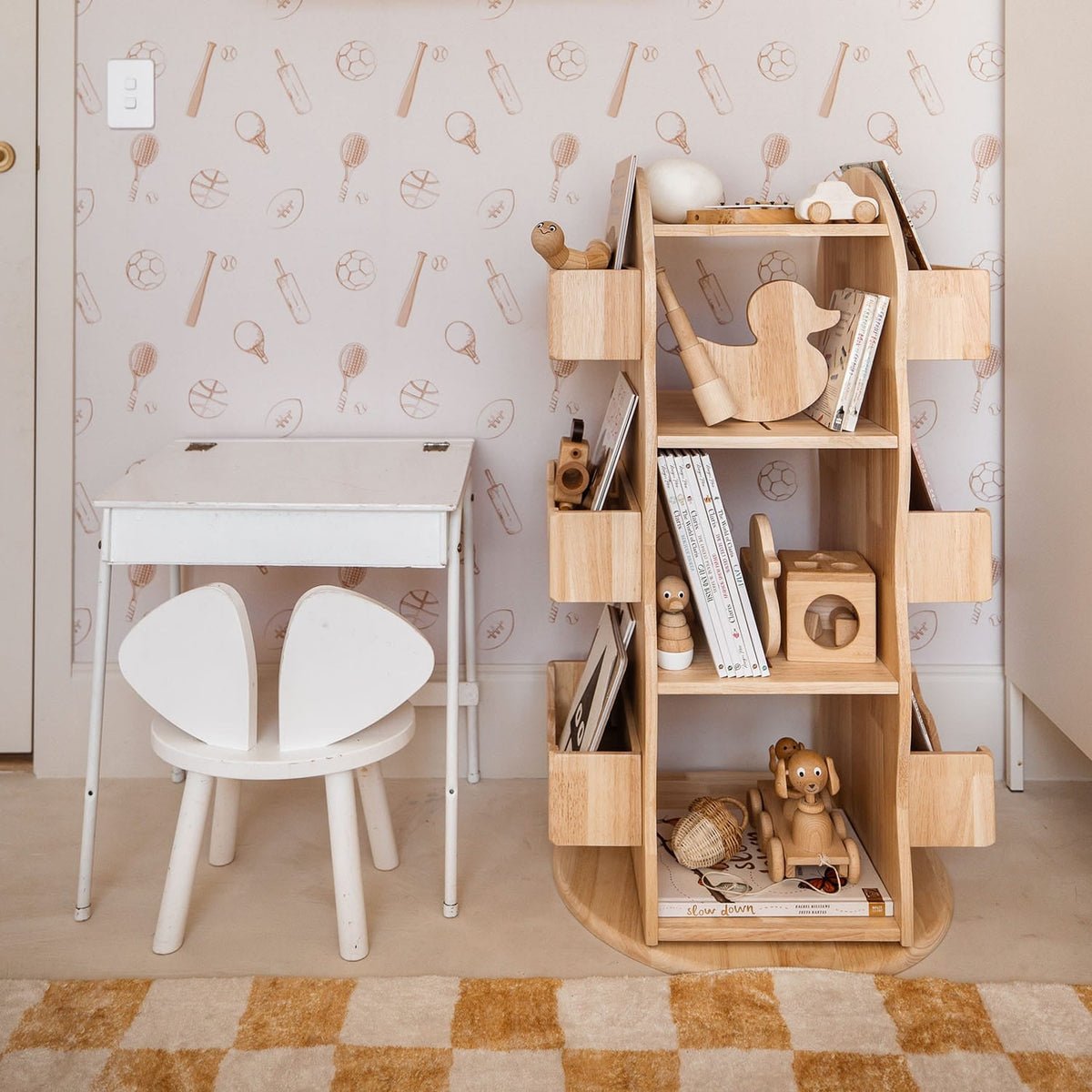 BINDI Revolving Bookcase – Montessori-inspired furniture for kids by My Duckling