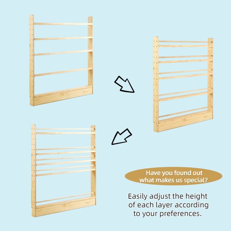 NALA Adjustable Solid Wood Bookcase - My Duckling USA