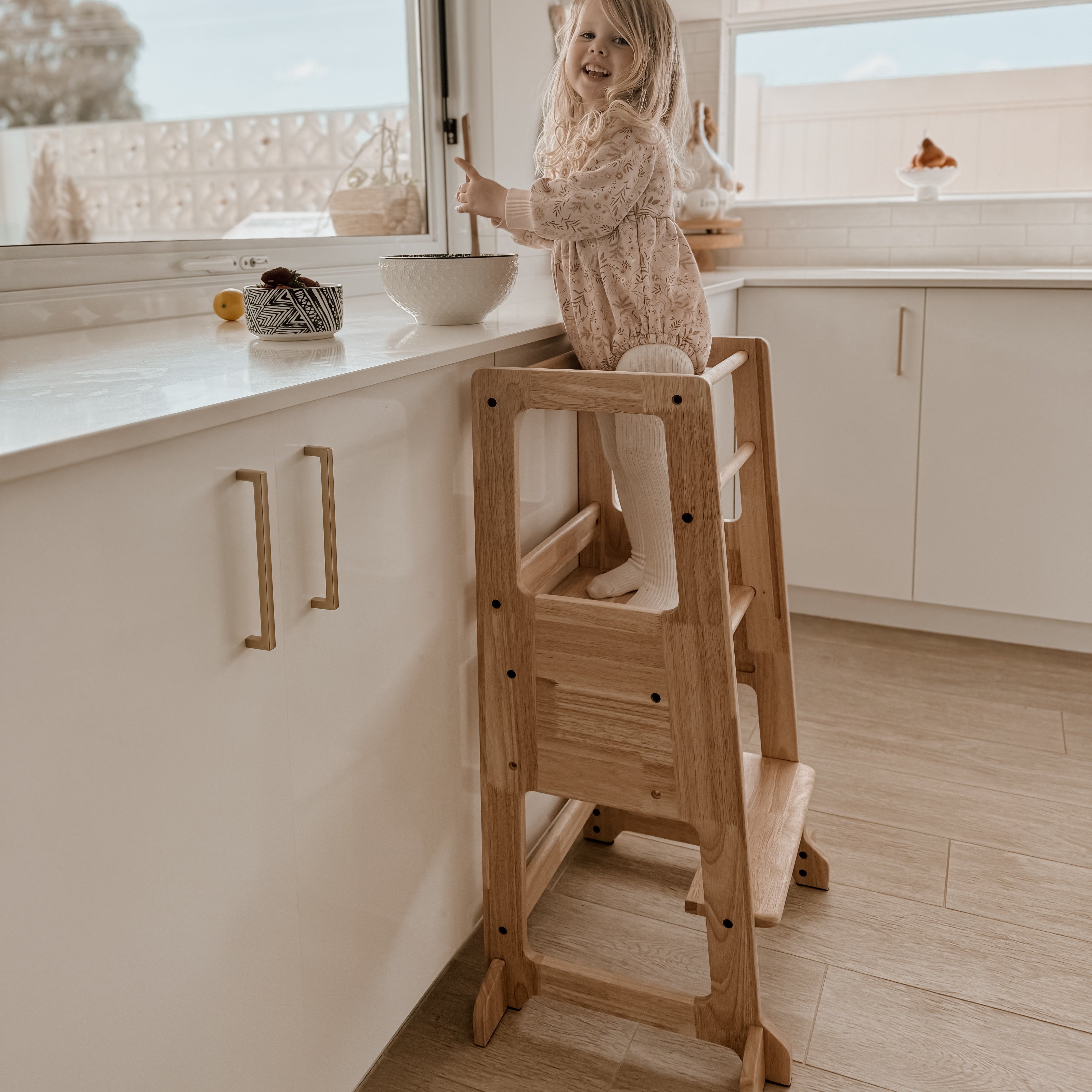 LOLA Deluxe Solid Wood Adjustable Kitchen Tower