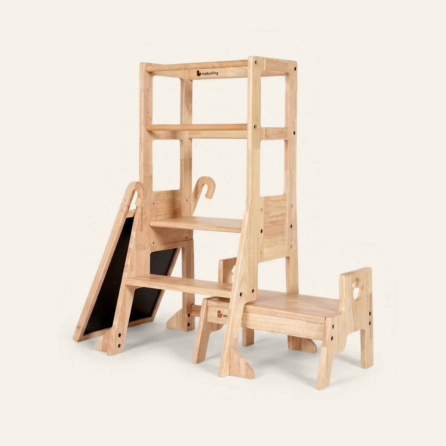 JALA Deluxe Solid Wood Kitchen Tower - Window – Montessori-inspired furniture for kids by My Duckling