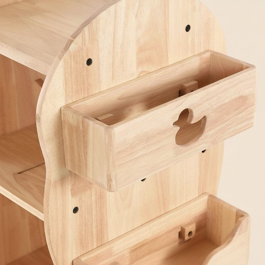 BINDI Revolving Solid Wood Bookcase – Montessori-inspired furniture for kids by My Duckling
