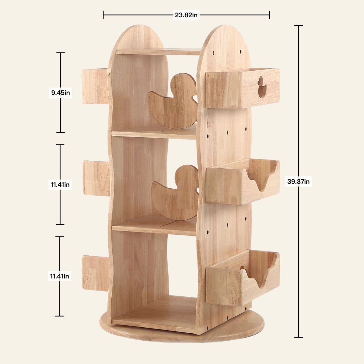 BINDI Revolving Solid Wood Bookcase – Montessori - inspired furniture for kids by myduckling