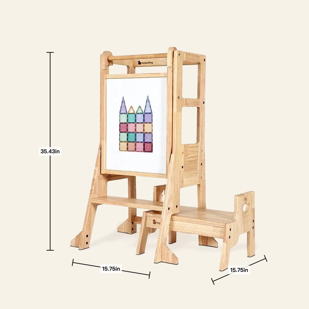 JALA Solid Wood Toddler Tower with Duck Handle | myduckling