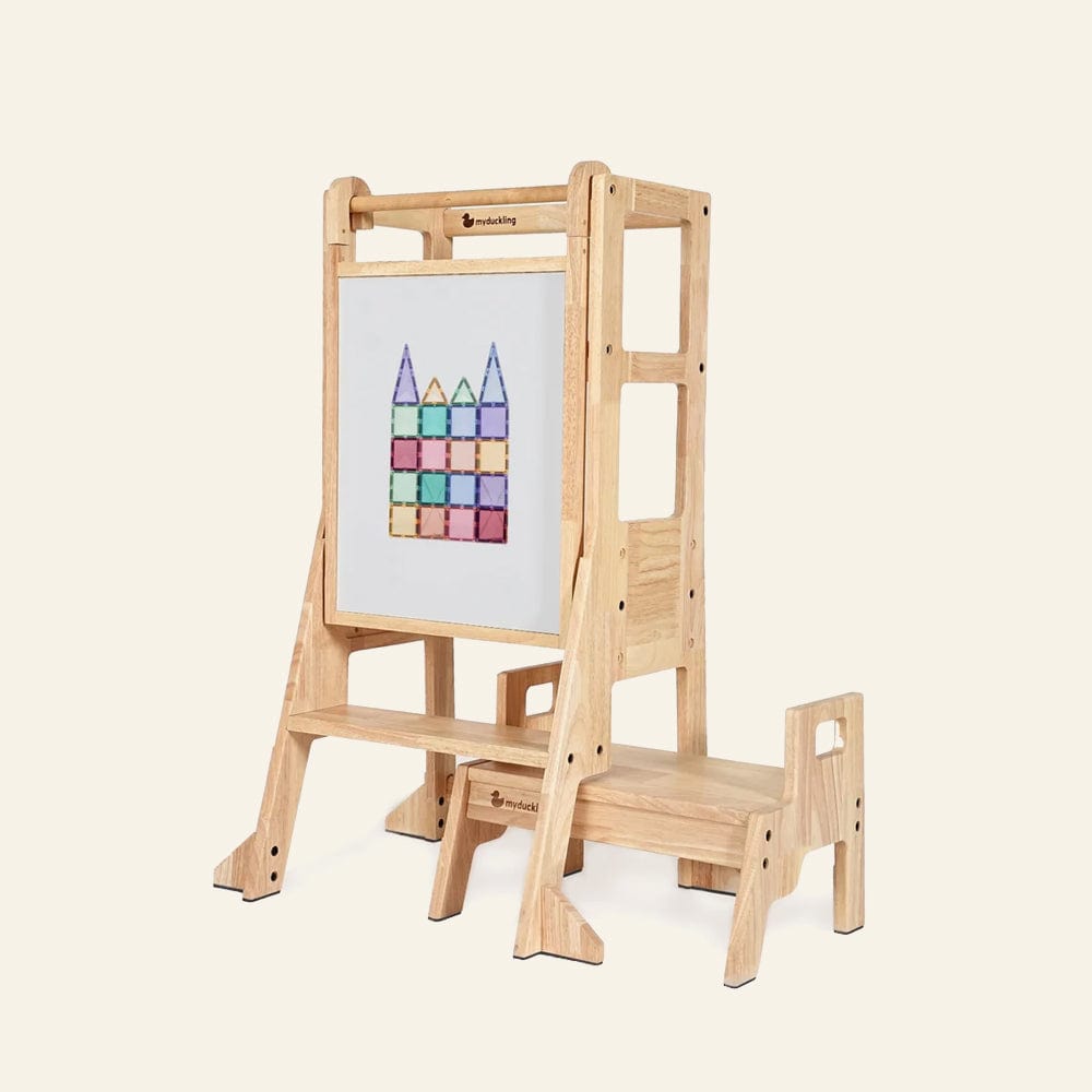 JALA Deluxe Solid Wood Adjustable Kitchen Tower - Rectangle Stool Handle(Pre-Order | Ships Early Sept)