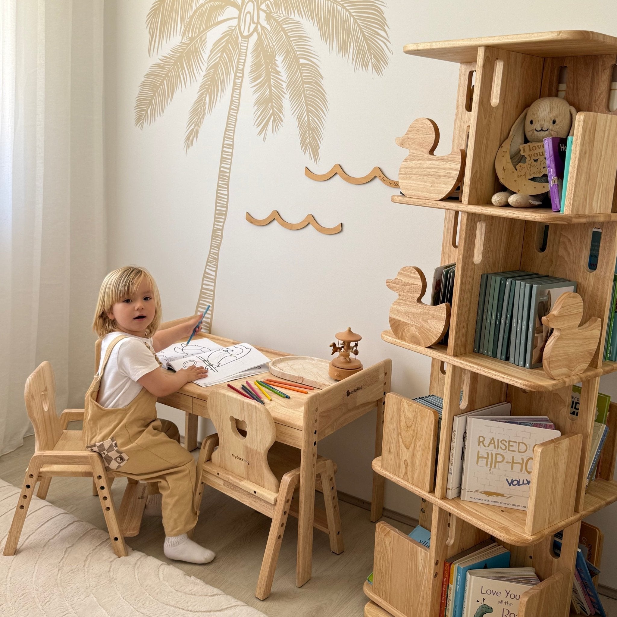 KAYA Pro Adjustable Table with 2 Chairs – Montessori-inspired furniture for kids by My Duckling USA