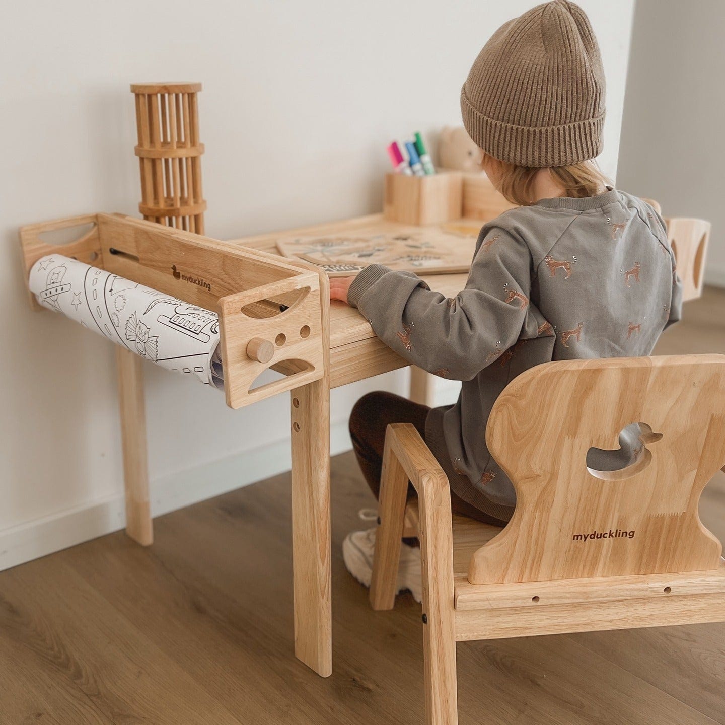 KAYA Paper Roll Dispenser – Montessori-inspired furniture for kids by My Duckling