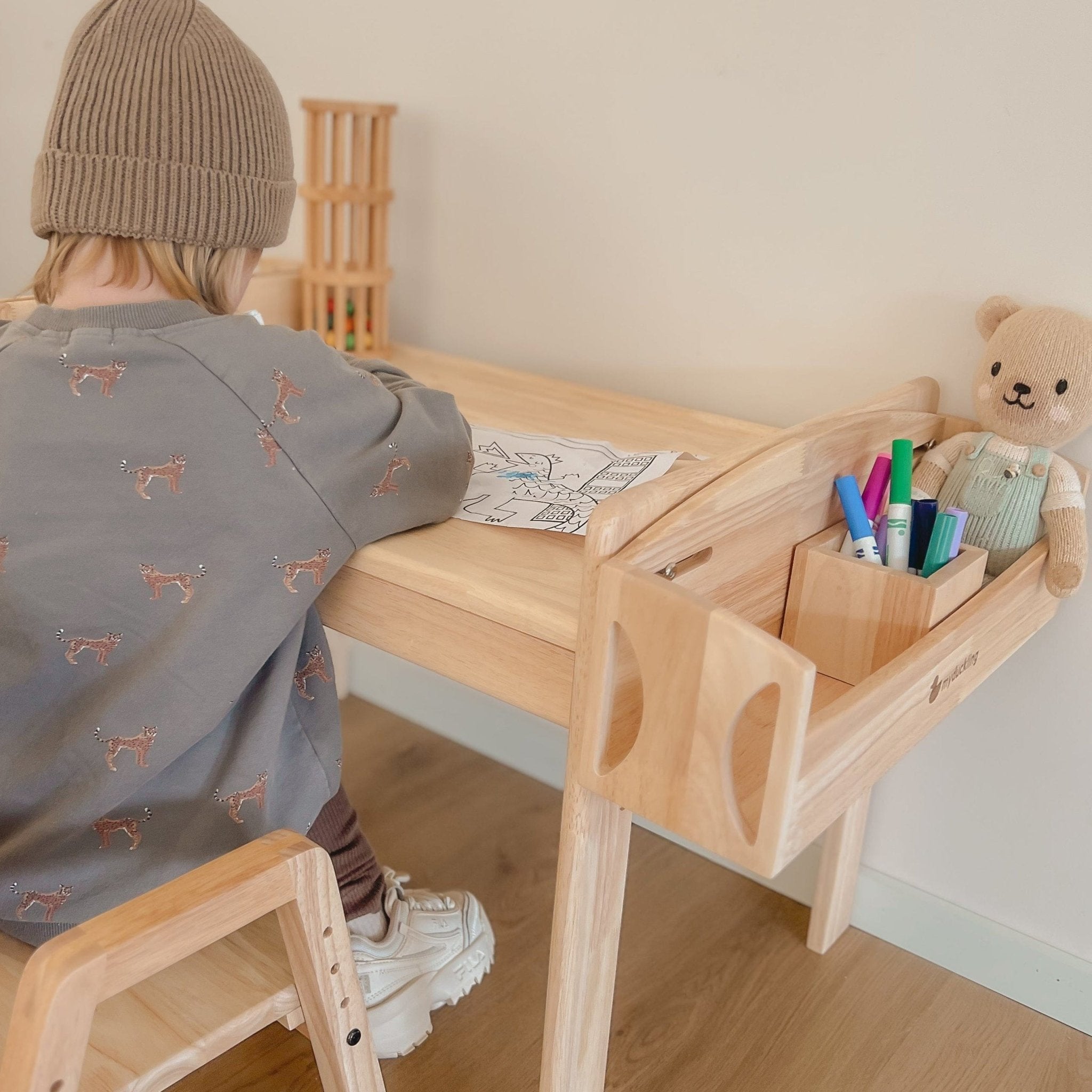 KAYA Solid Wood Side Shelf - Large - My Duckling USA