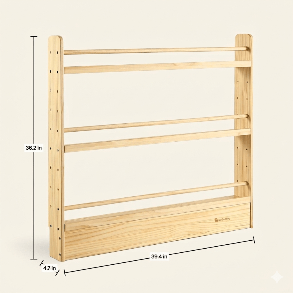 NALA Adjustable Wooden Bookcase for Kids | 3-Tier & 5-Tier