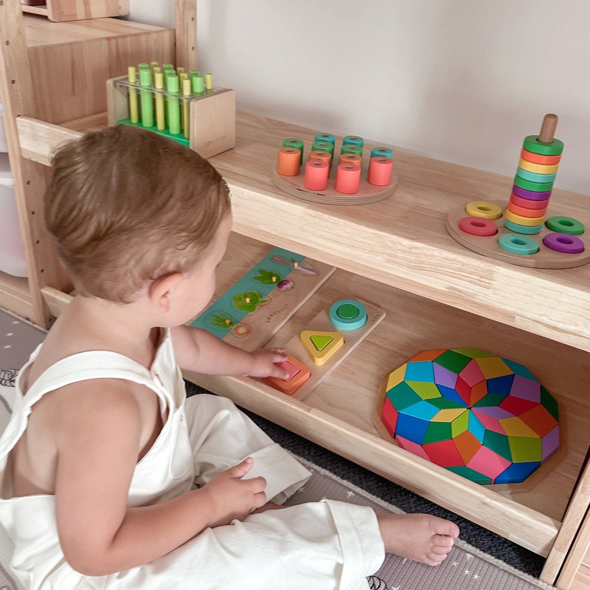 NALA Soild Wood 3 Layer Storage Shelf - My Duckling USA