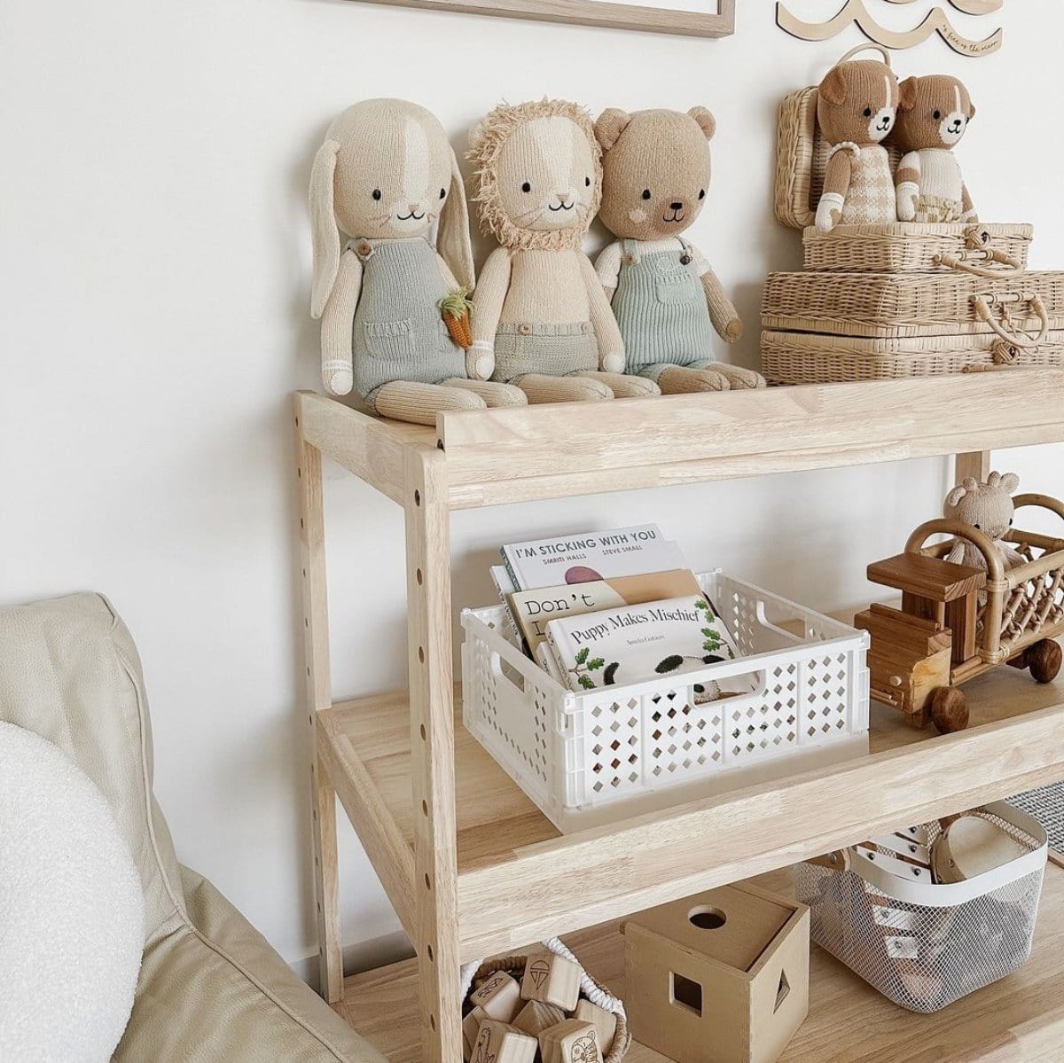 myduckling NALA Adjustable Solid Wood 3 Layer Storage Shelf