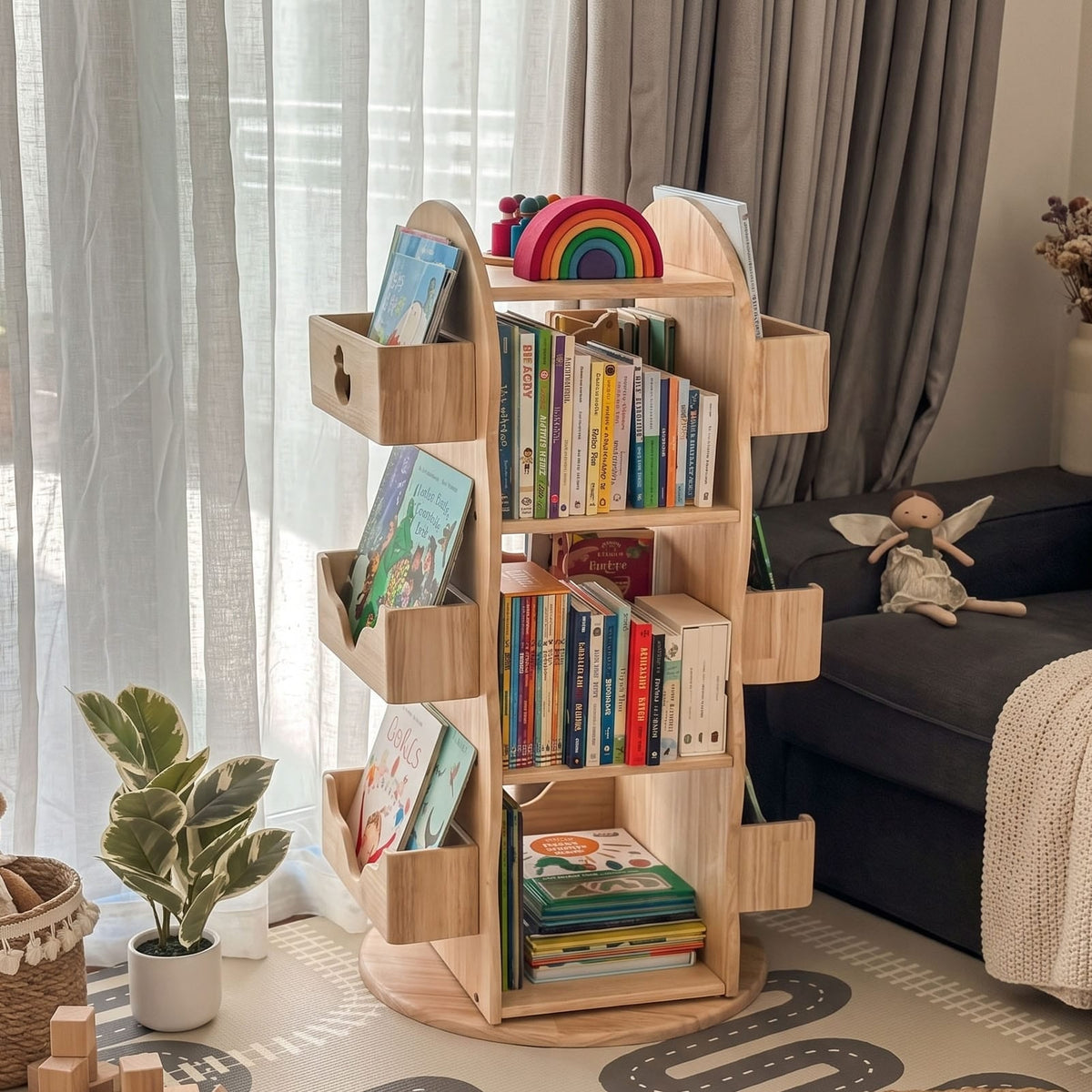 BINDI Revolving Bookcase – Montessori-inspired furniture for kids by My Duckling